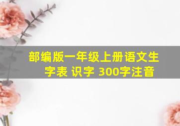 部编版一年级上册语文生字表 识字 300字注音